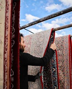خشک کردن قالی در قالیشویی دیباجی
